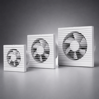 Ventilateur d'extraction mural rond en plastique blanc étanche à 6 pales pour salle de bain et toilettes, idéal pour système d'évacuation