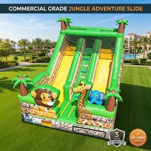 Tobogán Inflable Doble con Diseño de Animales de la Selva, Fácil de Inflar, para Jardín de Niños, Actividades con Animales Salvajes, de PVC - Product Image 5
