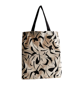 Sac fourre-tout en toile de coton imprimé sur mesure de haute qualité, sac de shopping moyen uni et tendance pour femmes, vente en gros, avec longues poignées en COTON - Product Image 1