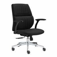 Chaise de bureau moderne en cuir PU pour la maison et le bureau, accoudoirs électroplaqués de niveau un, hauteur réglable, siège rembourré extra doux