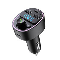 PD25W QC Dual USB C 3.1A Inalámbrico Manos libres Audio Car Mp3 Player Car Kit Cargador rápido Fm Transmisor Modulador para coche