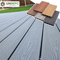 Revêtement de terrasse 3D en gros, personnalisé, extérieur, imperméable, ignifuge, en bois composite WPC pour la maison