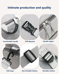 Mochila de lona de nailon impermeable de gran capacidad a la moda Unisex, mochila de viaje para gimnasio de fin de semana con compartimento para zapatos - Product Image 3