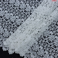 Tissu en dentelle guipure soluble dans l'eau, motif floral, 100% polyester, broderie textile