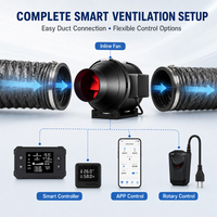 Ventilateur de gaine intelligent WiFi Bioté 6'' (150 mm) avec moteur EC, capteur de température/humidité, pour ventilation et refroidissement en culture