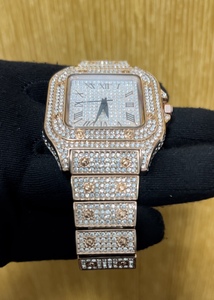 Relojes Populares con Incrustaciones de Diamantes de Imitación, Reloj de Cuarzo para Hombre, Reloj con Circonita Cúbica y Moissanita - Product Image 2