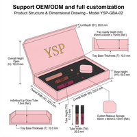 Ensemble d'emballages de luxe sur mesure pour gloss à lèvres rose, boîte rigide pliable à fermeture magnétique avec insert personnalisé