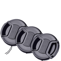 Lot de 3 capuchons d'objectif d'appareil photo plein format en plastique de 67 mm avec design tactile et protection anti-chute, usinés CNC