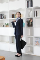 Ensemble de costume sur mesure pour femmes, taille plus, manches longues, style hôtesse de l'air, pantalon et blazer de couleur unie, 100% coton