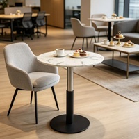 Table de bureau moderne de petite taille en blanc, design moderne, table de négociation, table de conférence pour 4 personnes en pierre