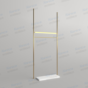 Kainice Tùy Chỉnh Bán Lẻ 3 Tier Quần Áo Đứng Cửa Hàng Phù Hợp Giày Treo Tường Tay Túi Hiển Thị Rose Gold Không Gỉ Giá Cho Cửa Hàng - Product Image 5