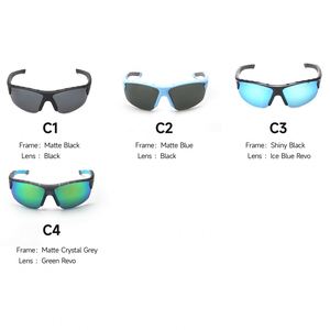 Lunettes de soleil sportives UV400 personnalisables OEM, polarisées, pour la course, colorées, extrêmes, avec monture semi-cerclée - Product Image 6