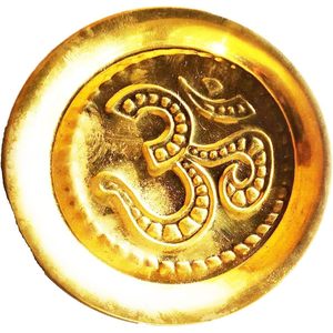 PARIJAT HANDICRAFT Brass 3 Inch Small Decorative Pooja Plate Chandan Prasad <b>Engraved</b> Thali Design <b>plaque</b> - Product Image 4