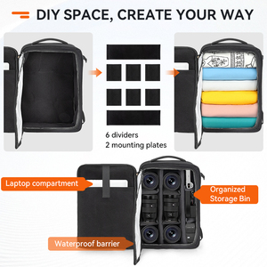 OEM nhà máy bền Oxford nhiếp ảnh phong cách Túi máy ảnh du lịch DSLR máy ảnh máy tính xách tay Ba lô - Product Image 3