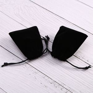 Pochette à bijoux en velours noir 7x9 cm, adorable sac d'emballage pour boucles d'oreilles, conteneur à bijoux en velours noir avec logo personnalisé - Product Image 4