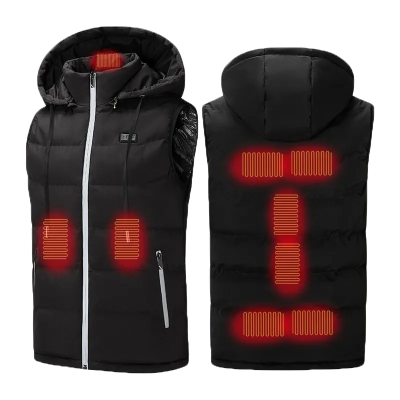 IN STOCK 4 9 Heating Zones Electric Jacket Winter Outdoor Control Temperature USB Charging Waistcoat Warming Heated Clothes Vest