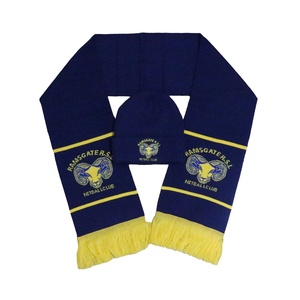 Conjuntos de Invierno de Alta Calidad con Logotipo Bordado en Jacquard Acrílico Personalizado, Gorro y Bufanda Estilo Pompón para Club - Product Image 2