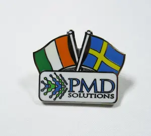 Decoration Gift Souvenir business gifts Good for memorial events hard enamel Country Flag Cross Lapel Brooches enamel pins