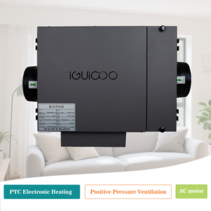 Système d'air frais à pression positive, préchauffage électrique PTC 1500W, filtre HEPA H12, unité <span class=keywords><strong>de</strong></span> ventilation murale silencieuse - Product Image 1