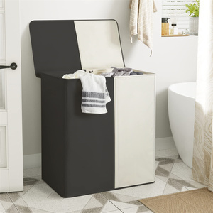 Cesto de ropa sucia doble con tapa y bolsas de lavandería extraíbles Cesto de ropa sucia grande de 154L Cesto de ropa sucia plegable de 2 secciones - Product Image 3