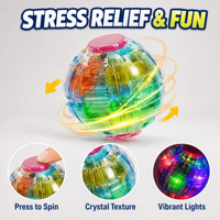 Toupie LED lumineuse transparente en gros, jouet anti-stress à presser, idéal pour les fêtes d'enfants, remplisseurs de sacs cadeaux