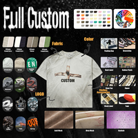 T-shirts personnalisés pour hommes, 300 g/m², 100 % coton, gris délavé, imprimé graphique, coupe ample, streetwear lourd