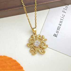 Cute Animal Pendant Necklaces Zinc Alloy Cubic Zirconia Gold Plated Silver <b>Chain</b> Unisex Jewelry Gift - Product Image 6