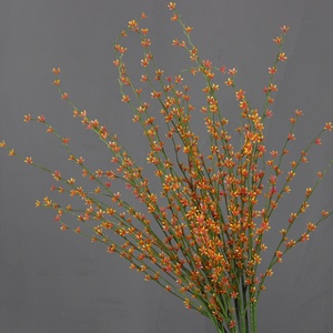 Vente en gros de branches de saule artificielles réalistes, vertes, orange, blanches, en plastique souple, fausses tiges pour la décoration florale à la maison, à l'hôtel, pour les mariages - Product Image 1