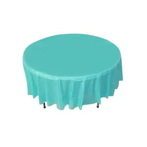 حجرية مغسول الكتان غطاء الطاولة لحفلات الزفاف للاستخدام مرة واحدة دائري ورقة غطاء الطاولة
