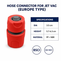 Jet-Vac Poolreiniger Schlauchverbinder Europa-Typ Gartenschlauchadapter für Vakuumkopf PP NBR 3,5cm Schwimmbad-Reinigungswerkzeug
