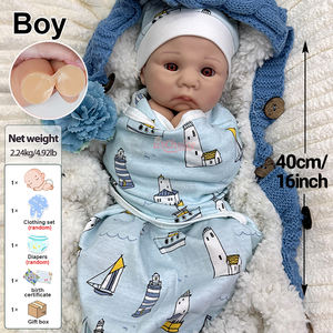 Bruine Ogen Reborn Boy Poppen 39Cm Kleine Kunstmatige Siliconen Babypop Verzamelbare Pasgeboren Baby Poppen - Product Image 5