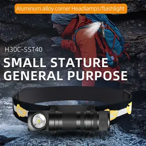 Lanterna de cabeça ajustável recarregável 1200lm, usb c, em formato de l, à prova d'água, para caminhadas, camping, reparação de caça