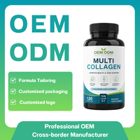 Capsules de collagène avec acide hyaluronique et vitamine C |   120 Capsules Complément Anti-Rides pour l'Élasticité de la Peau Capsules de Collagène