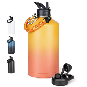 <span class=keywords><strong>Thermos</strong></span> isolé de 2 <span class=keywords><strong>litres</strong></span> avec poignée paracorde pour garder le froid 24 heures Gym Half Gallon Water Flask Stainless Steel Jug 64 Oz - Product Image 2