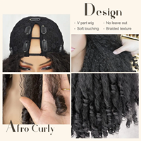 Perruque Bandeau Synthétique Bouclée Afro Longue Sans Colle, Cheveux Frisés En Spirale, Haute Qualité, Résistante À La Chaleur, Demi-Faite À La Main