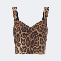 Camisole bustier Y2K vintage à imprimé léopard, bretelles larges, col cœur, fermeture au dos, coupe ajustée pour femme, style streetwear