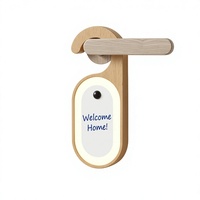 Lampe de chevet LED créative et moderne effaçable avec crochet en bois massif, détecteur de mouvement intelligent et lumière à message rechargeable