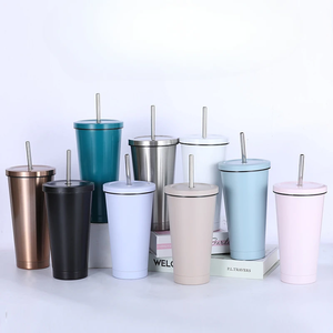 Vaso de Acero Inoxidable con Logotipo Personalizado, Doble Pared, Aislado al Vacío, con Pajita, para Viajes, Oficina y Auto - Product Image 1