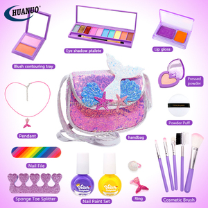Ensemble de maquillage pour enfants, table à langer princesse en <span class=keywords><strong>bois</strong></span>, 19 pièces, fonction d'assemblage et de rangement, jouet - Product Image 4