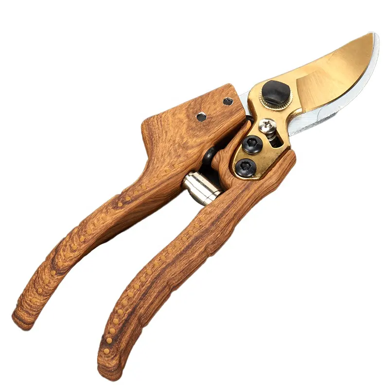 Wooden type handle SK5 blade pruner garden secateurs STAINLESS STEEL GARDEN PRUNER SCISSORS