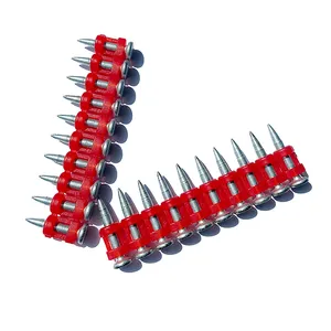 Reinforced Red Collated Stripe Gas Concrete Nails #60 Mechanical Galvanizing Bullet nails