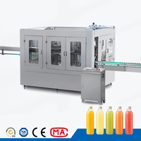 Ligne de production entièrement automatique de jus d'orange 3 en 1 (lavage, remplissage, bouchage) pour usine de jus et d'eau minérale