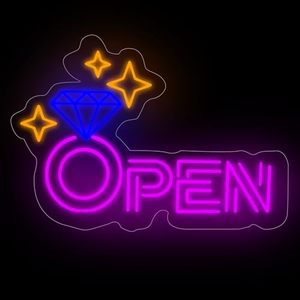 ป้ายไฟนีออน LED แบบเปิดร้าน รูปทรงวงรี หลายสี สำหรับตกแต่งร้านค้า ร้านอาหาร - Product Image 4
