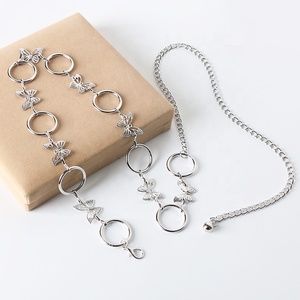 Nouvelle <span class=keywords><strong>Ceinture</strong></span> Métallique Papillon Cercle Or et Argent Chaîne de Taille Élégante pour Robe Femme - Product Image 5