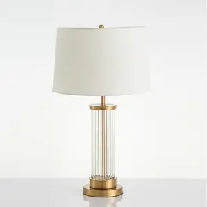 European Style Brass Crystal Hotel Living Room Reading Light LED Table Lamp