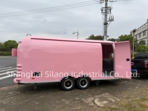 Maiche Thép Không Gỉ Tùy Chỉnh Màu Hồng Đa Chức Năng 4-Bánh Xe Ngoài Trời Di Động Thực Phẩm Trailer Món Tráng Miệng Kem Xe Tải Trà Sữa Thanh - Product Image 4