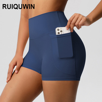 RUIQUWIN Short de yoga sans couture pour femme Short de fitness et de sport respirant avec poche pour cyclisme