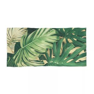 Toalla de playa extragrande de algodón 100% suave rectangular con estampado tropical de alta calidad personalizada - Product Image 3