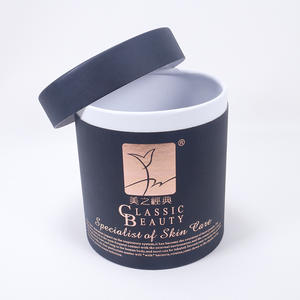 Confezione Personalizzata di Lusso in Tubo di Carta Nera, Scatola Cilindrica in Cartone con Stampa in Lamina per Cosmetici, Cura della Pelle, Oli Essenziali - Product Image 1