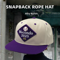 Casquette Snapback 6 Panneaux en Velours avec Logo Personnalisé, Visière Plate, Chapeau Non Structuré en Nylon pour Activités de Plein Air, Plage, Voyage, Sport